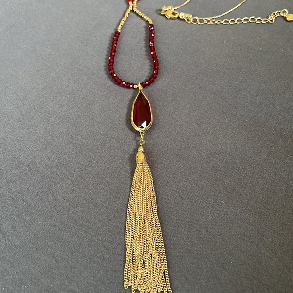 LC Lauren Conrad Beaded Tassel Pendant Necklace